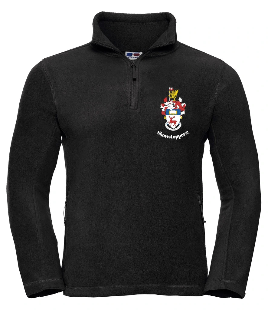 Zip Neck Fleece in Black, front view [[v for="Black"]]