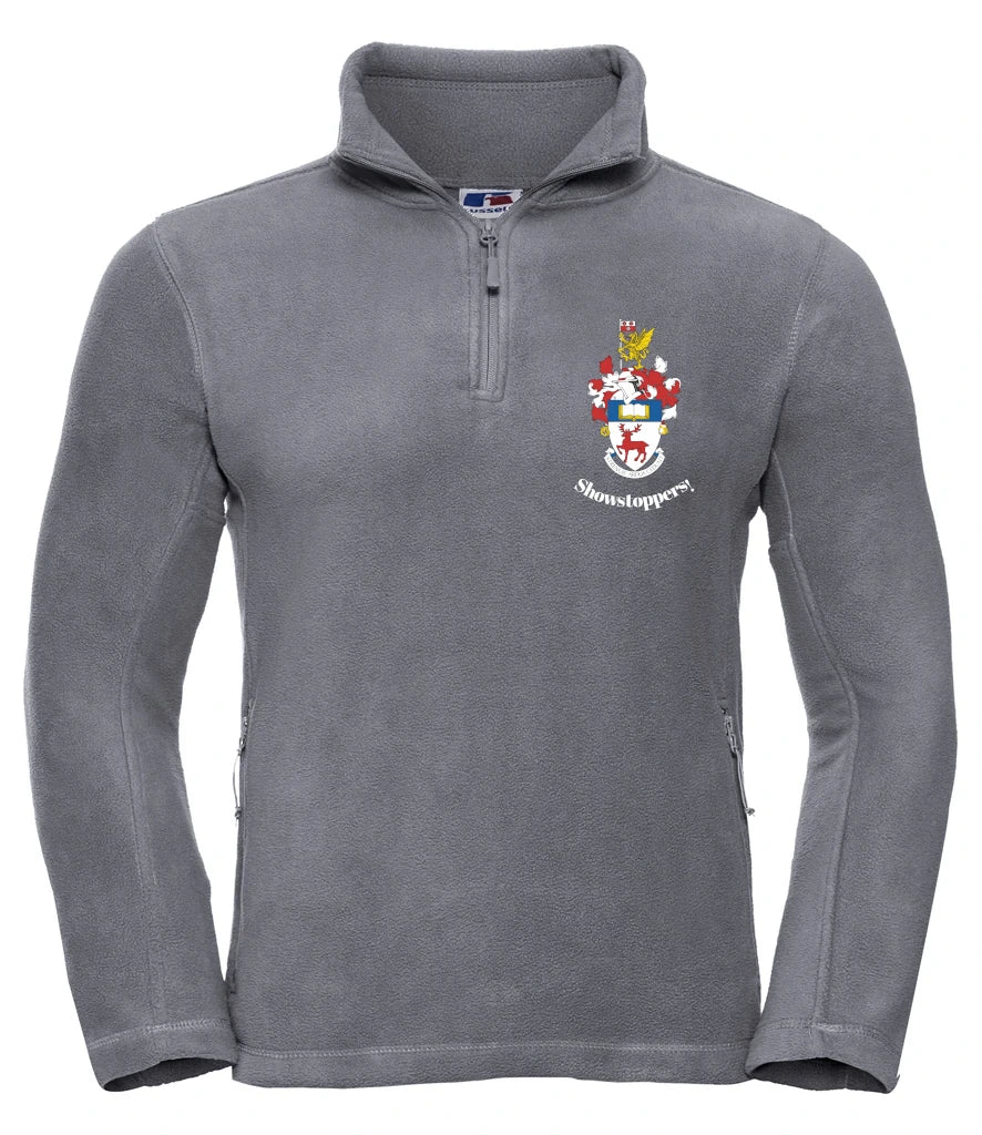 Zip Neck Fleece in Convoy Grey, front view [[v for="Convoy Grey"]]
