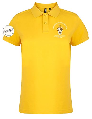 Ladies Polo in Sunflower, front view [[v for="Sunflower"]]