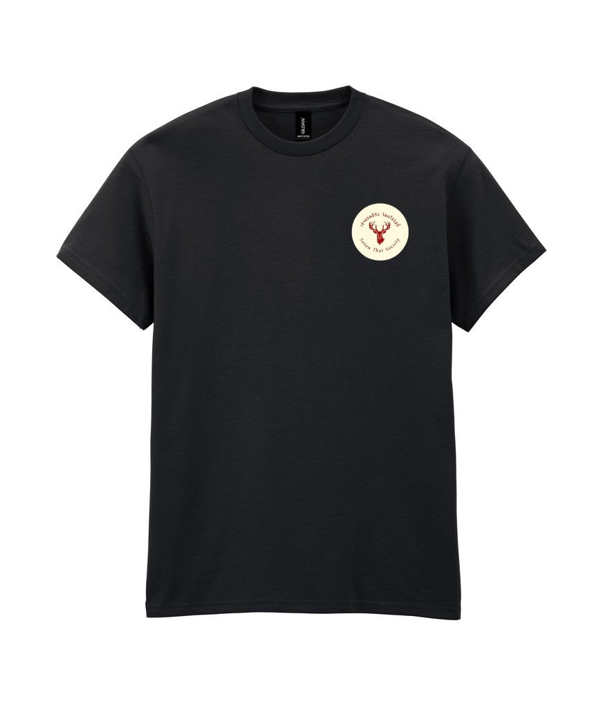 Heavy Cotton T-Shirt in Black, front view [[_rc for="Black" left_chest_embroidery="Thai Society" x=37.2 y=32.6 w=10 h=8.3 ink=#ffffff]]