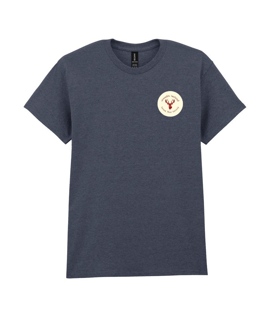 Heavy Cotton T-Shirt in Dark Heather, front view [[_rc for="Dark Heather" left_chest_embroidery="Thai Society" x=37.2 y=32.6 w=10 h=8.3 ink=#ffffff]]