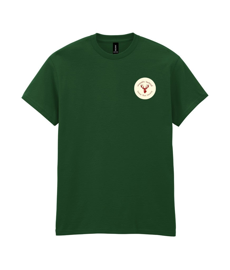 Heavy Cotton T-Shirt in Forest Green, front view [[_rc for="Forest Green" left_chest_embroidery="Thai Society" x=37.2 y=32.6 w=10 h=8.3 ink=#ffffff]]