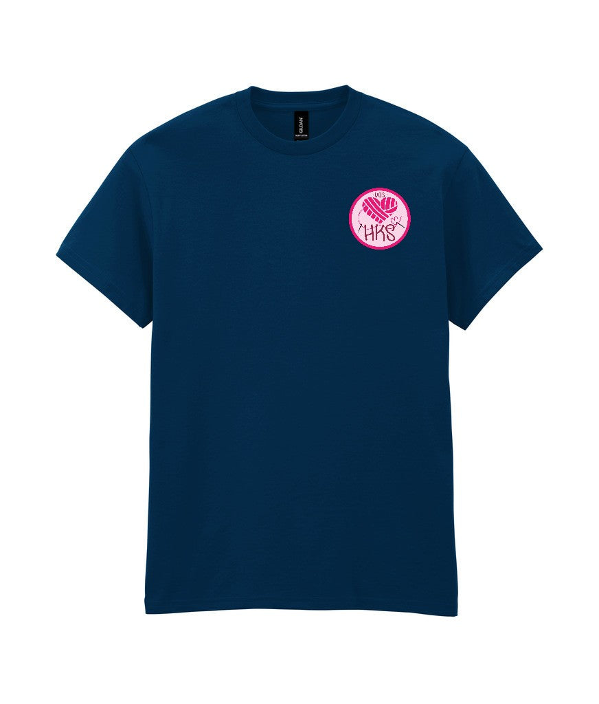 Heavy Cotton T-Shirt in Navy, front view [[_rc for="Navy" left_chest_embroidery="HKS" x=37.2 y=32.6 w=10 h=8.3 ink=#ffffff]]