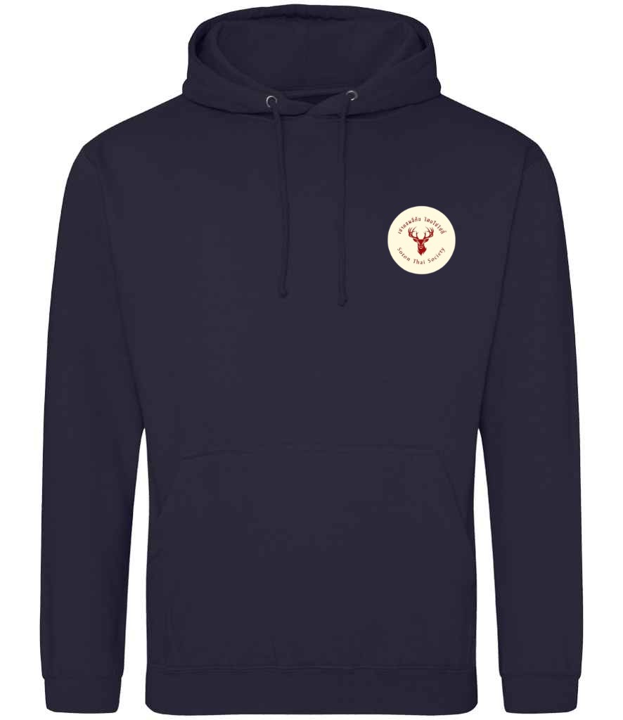 Hoodie in New French Navy, front view [[_rc for="New French Navy" left_chest_embroidery="Thai Society" x=33 y=33 w=15 h=11 ink=#ffffff]]