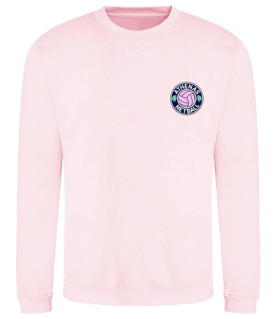 Sweatshirt in Baby Pink, front view [[_rcp for="Baby Pink" x=35.1 y=30.7 w=17.5 h=7.6 size=9 ink=#000000 font=Carlito]]