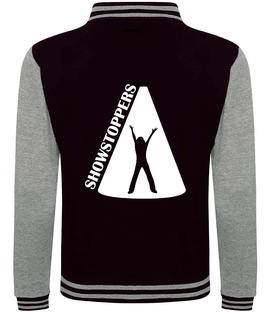 Varsity Jacket in Jet Black/Heather Grey, back view [[v for="Jet Black/Heather Grey"]]