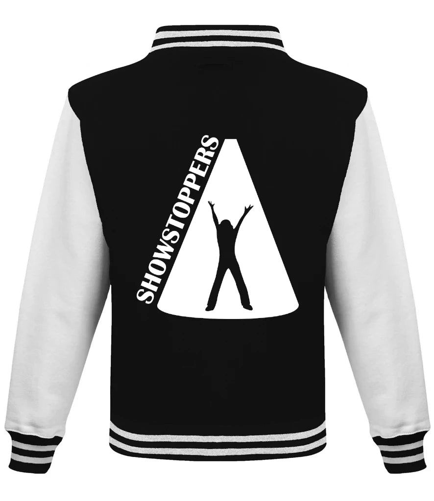 Varsity Jacket in Jet Black/White, back view [[v for="Jet Black/White"]]