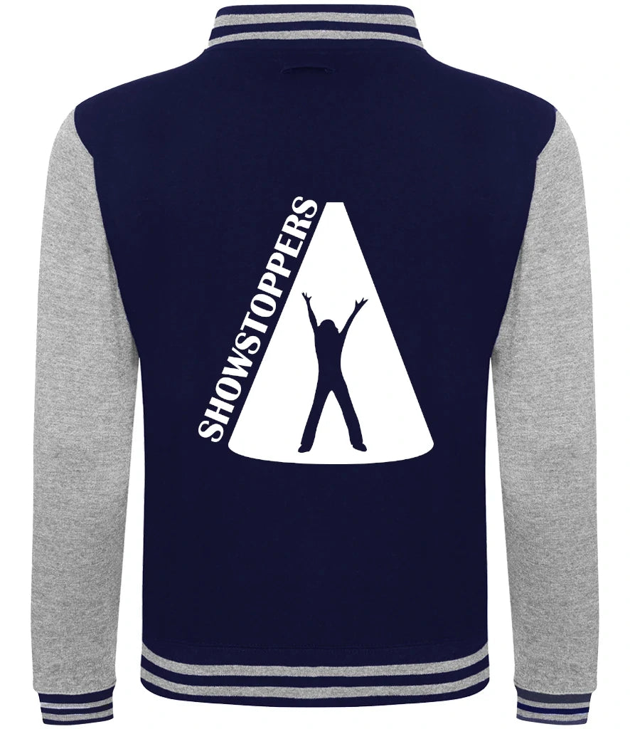 Varsity Jacket in Oxford Navy/Heather Grey, back view [[v for="Oxford Navy/Heather Grey"]]
