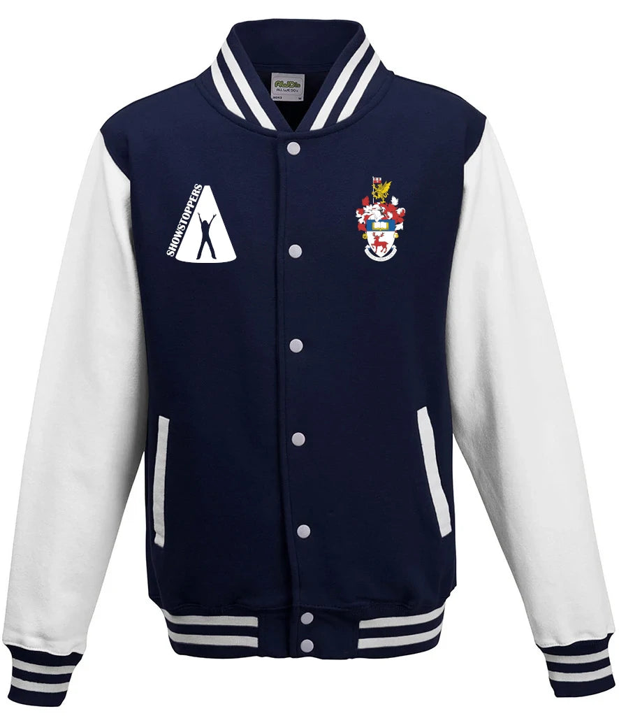 Varsity Jacket in Oxford Navy/White, front view [[v for="Oxford Navy/White"]]