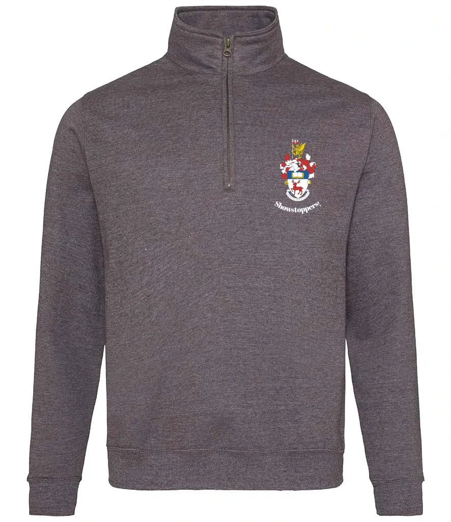 1/4 Zip Sweatshirt in Charcoal, front view [[v for="Charcoal"]]