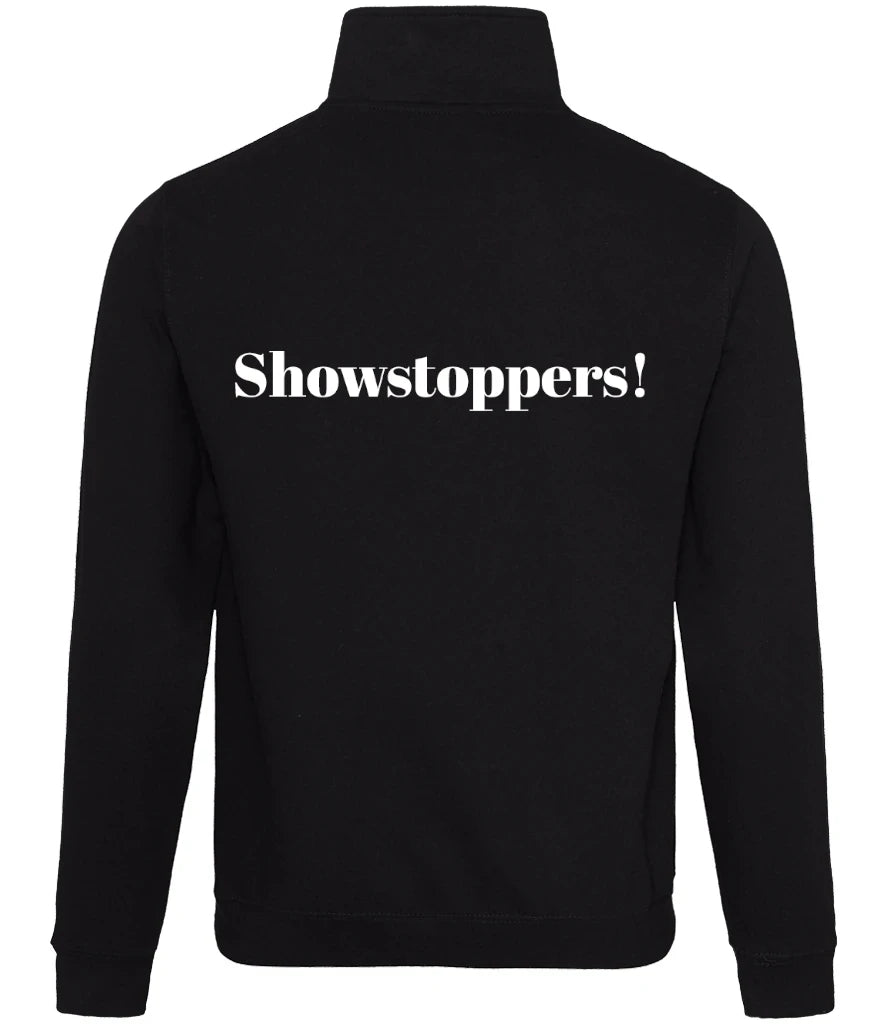 1/4 Zip Sweatshirt in Deep Black, back view [[v for="Deep Black"]]