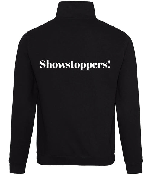 1/4 Zip Sweatshirt in Deep Black, back view [[v for="Deep Black"]]