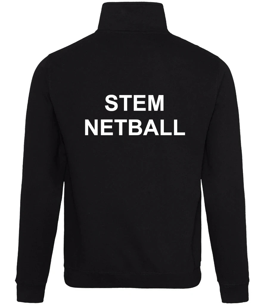 1/4 Zip Sweatshirt in Deep black, back view [[v for="Deep black"]]