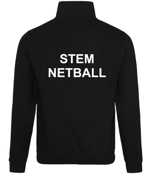 1/4 Zip Sweatshirt in Deep black, back view [[v for="Deep black"]]