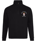 1/4 Zip Sweatshirt in Deep black, front view [[_rcp for="Deep black" x=36.1 y=34.5 w=15.3 h=8 size=9 ink=#ffffff font=Arial]]