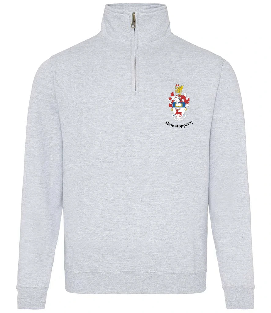 1/4 Zip Sweatshirt in Heather Grey, front view [[v for="Heather Grey"]]