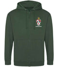 green zoodie, front view [[_rc for="Bottle Green" left_chest_embroidery="UoS Coat of Arms" x=33 y=33 w=15 h=11 ink=#ffffff]]