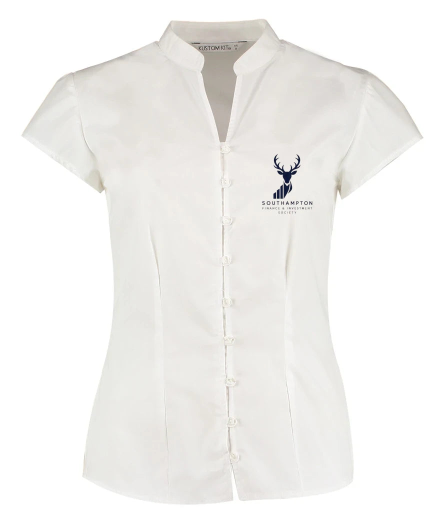 Ladies Blouse in White, front view [[v for="White"]]