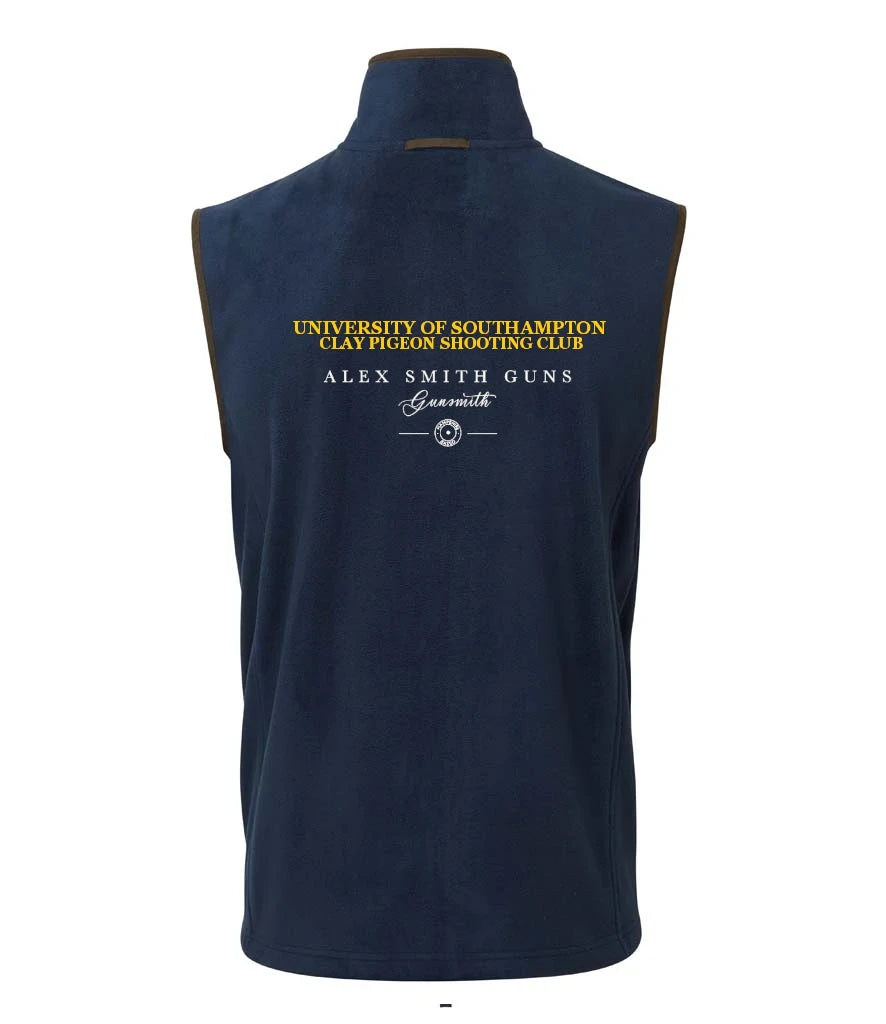Fleece Gilet in Navy/Brown, back view [[v for="Navy/Brown"]]