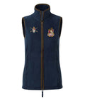 Ladies Fleece Gilet in Navy/Brown, front view [[_rcta for="Navy/Brown" x=39.8 y=36.7 w=12.3 h=5.9 size=9 ink=#ffcc00 font=Arial]]