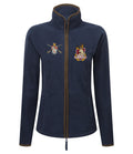 Ladies Fleece in Navy/Brown, front view [[_rcta for="Navy/Brown" x=40.4 y=38.3 w=12.8 h=5 size=9 ink=#ffcc00 font=Arial]]