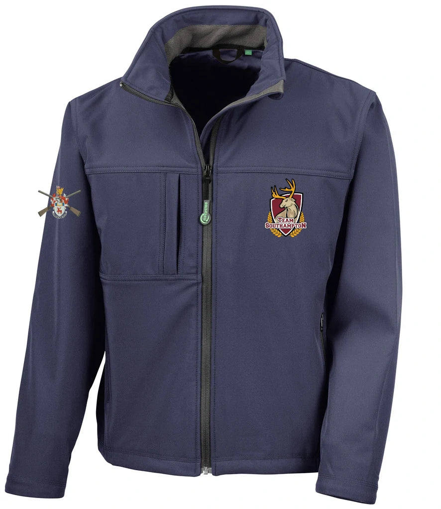 Softshell Jacket in Navy, front view [[_lseta for="Navy" x=85.4 y=39.4 w=11.2 h=10.4 size=9 ink=#ffcc00 font=Arial]]