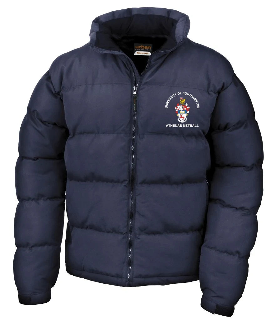 Puffer Jacket in Navy, front view [[_rc for="Navy" x=35.9 y=35.5 w=14.7 h=5.9 size=9 ink=#ffffff font=Carlito]]