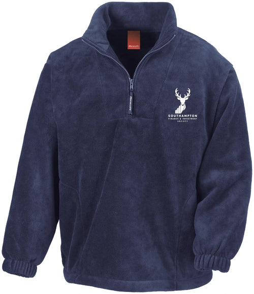 1/4 Zip Fleece in Navy, front view [[v for="Navy"]]