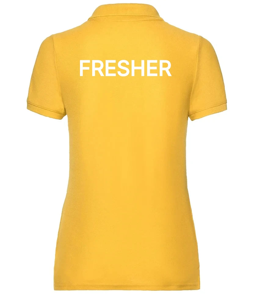 Ladies Polo in Sunflower, back view [[v for="Sunflower"]]