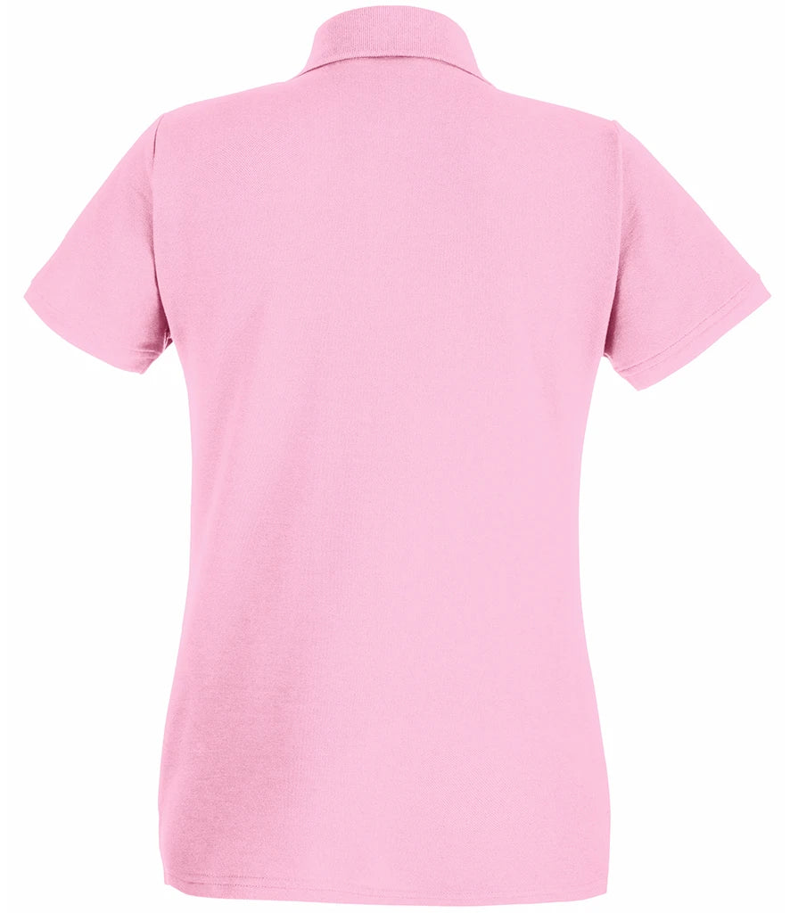 Ladies Polo with initials in Light Pink, back view [[_bp for="Light Pink" x=50.3 y=35.7 w=41.7 h=13 size=9 ink=#000000 font=Carlito]]